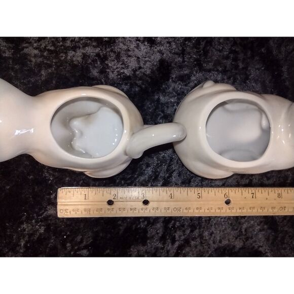Vintage Henriksen Porcelain Siamese Cat Creamer and Sugar Bowl Set Japan MCM - Picture 5 of 9